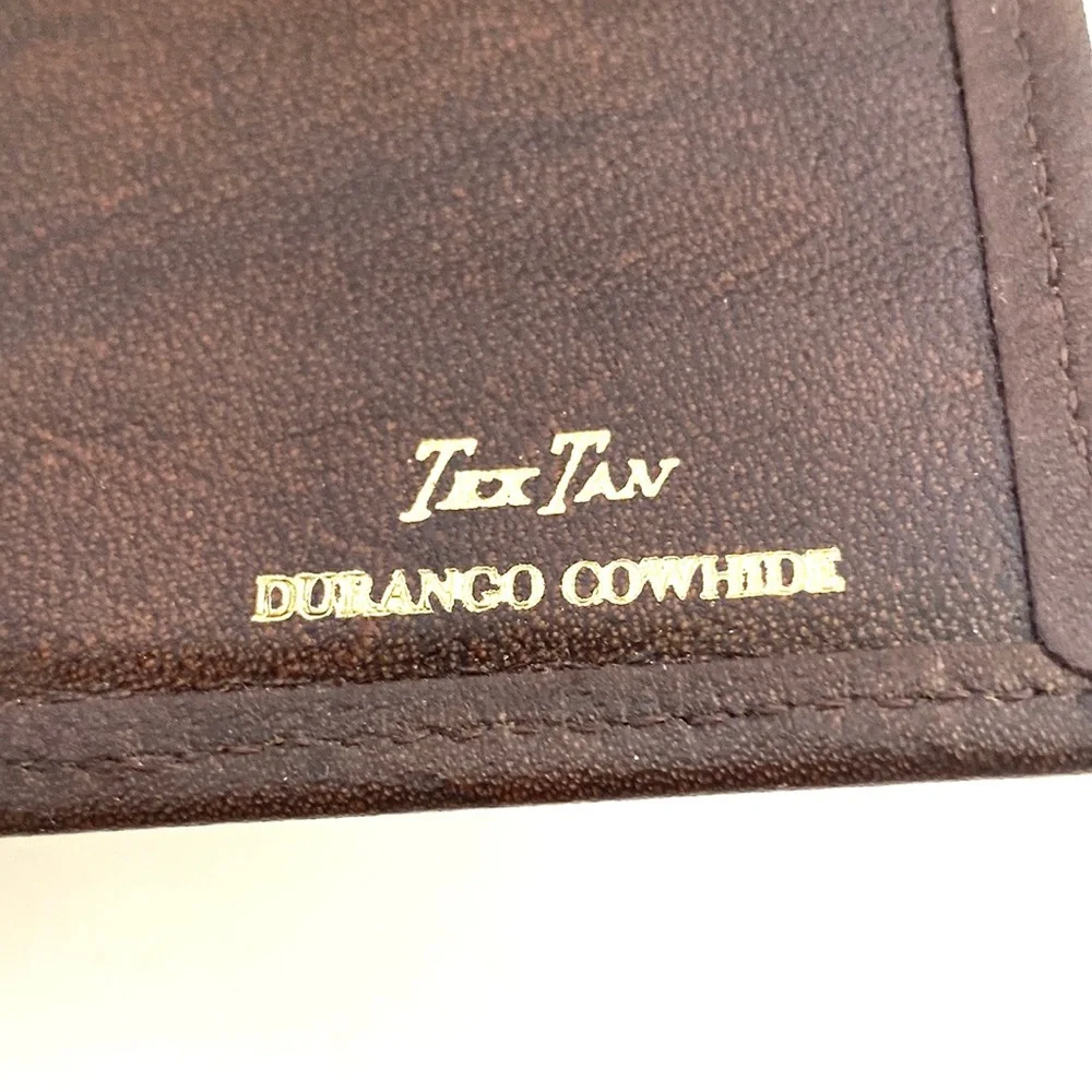 Tex Tan Men's Chocolate Brown Durango Leather Bi-Fold Wallet